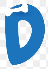 Letter D png blue font, transparent background