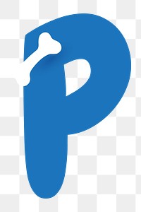 Letter P png blue font, transparent background