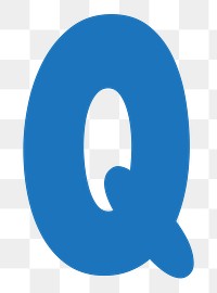 Letter Q png blue font, transparent background