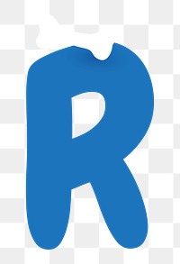 Letter R png blue font, transparent background