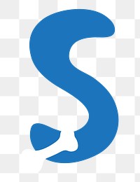 Letter S png blue font, transparent background