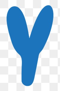 Letter Y png blue font, transparent background