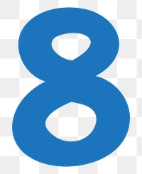 Number 8 png blue font, transparent background
