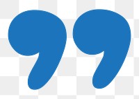 Quotation mark png blue sign, transparent background