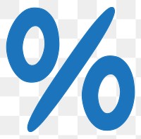 Percentage png blue sign, transparent background