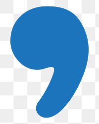 Apostrophe png blue sign, transparent background