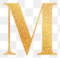 Letter m png gold foil alphabet, transparent background