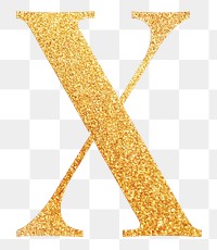 Letter  x png gold foil alphabet, transparent background