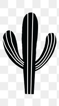 Cactus png retro psychedelic, transparent background