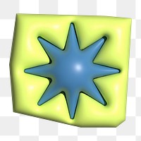 Starburst png  3D shape illustration, transparent background