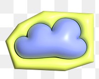 Cloud png 3D paper cut, transparent background