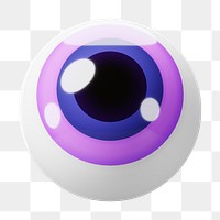 3D eye png character, transparent background