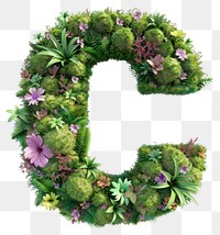 PNG  C letter flower graphics pattern.