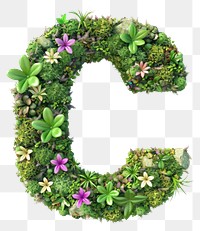 PNG  C letter flower green graphics.