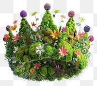 PNG  Crown shape flower moss graphics.