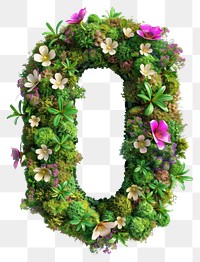 PNG  O letter flower blossom wreath.