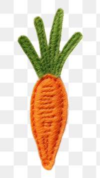 PNG Felt stickers of a single carrot vegetable produce plant.