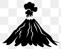 PNG Volcano silhouette outdoors stencil.