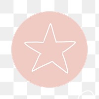 PNG pink star line art IG story cover template, transparent background