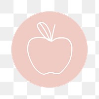 PNG pink apple line art IG story cover template, transparent background