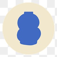 PNG blue vase IG story cover template, transparent background