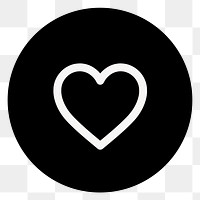 Black heart png geometric shape IG highlight story cover template, transparent background