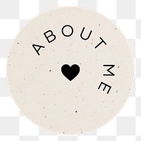Beige about me png Instagram story highlight cover template, transparent background