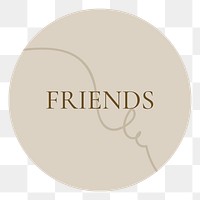 Earth tone friends png Instagram story highlight cover template, transparent background