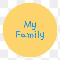 Yellow family png Instagram story highlight cover template, transparent background