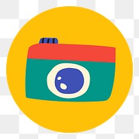 PNG camera doodle IG story cover template, transparent background