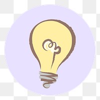 PNG light bulb doodle IG story cover template, transparent background