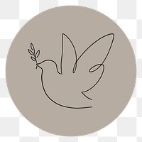 PNG peace brown Instagram story highlight cover, line art icon, transparent background