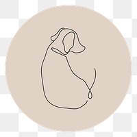 PNG pet brown Instagram story highlight cover, line art icon, transparent background