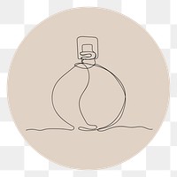 PNG perfume brown Instagram story highlight cover, line art icon, transparent background