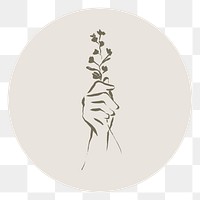 PNG plant brown Instagram story highlight cover, line art icon, transparent background