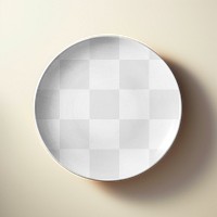 PNG porcelain plate mockup, transparent design