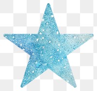PNG Clean light blue star glitter turquoise symbol cross.