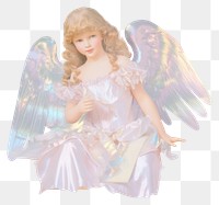 PNG Holographic angel ripped paper archangel person human.