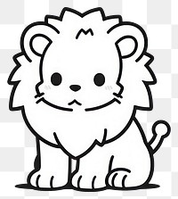 PNG Lion Animal illustrated stencil drawing.