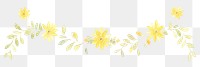 PNG Yellow flower as divider watercolor asteraceae graphics pattern.