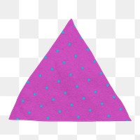 Triangle png cute paper cut icon, transparent background