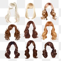 Hair style png cut out set