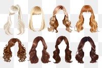 Hair style png cut out set