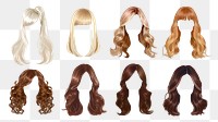 Hair style png cut out set