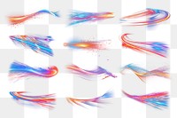 Light streak effect png cut out set