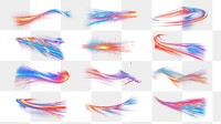 Light streak effect png cut out set