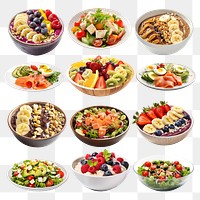 Healthy food png element set, transparent background