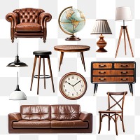 Vintage furniture png cut out set