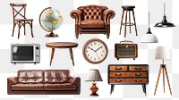 Vintage furniture png cut out set