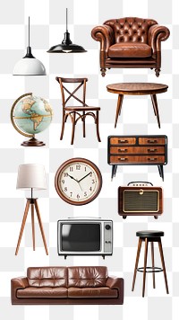 Vintage furniture png cut out set